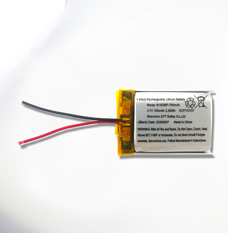 3.7V 613036P 700mAh 電動按摩儀器聚合物鋰電池 3.7V 613036P 700mAh 電動按摩儀器聚合物鋰電池